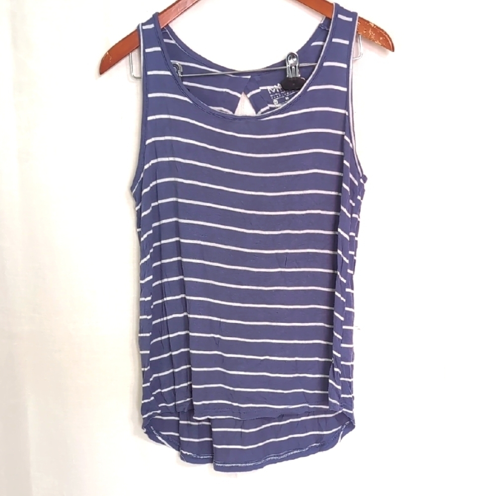 Marc New York Performance Blue White Striped Tank Size Medium
